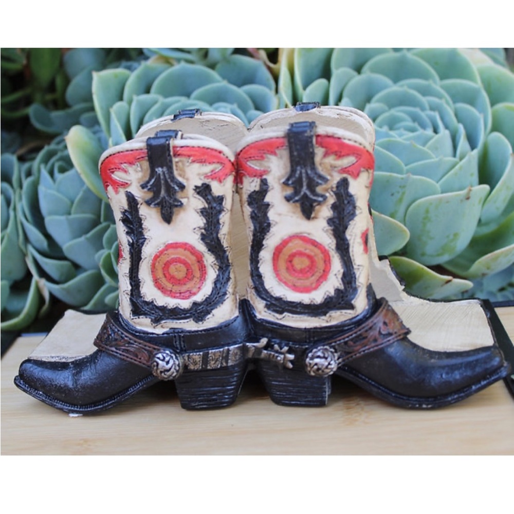 Western boot napkin holder
